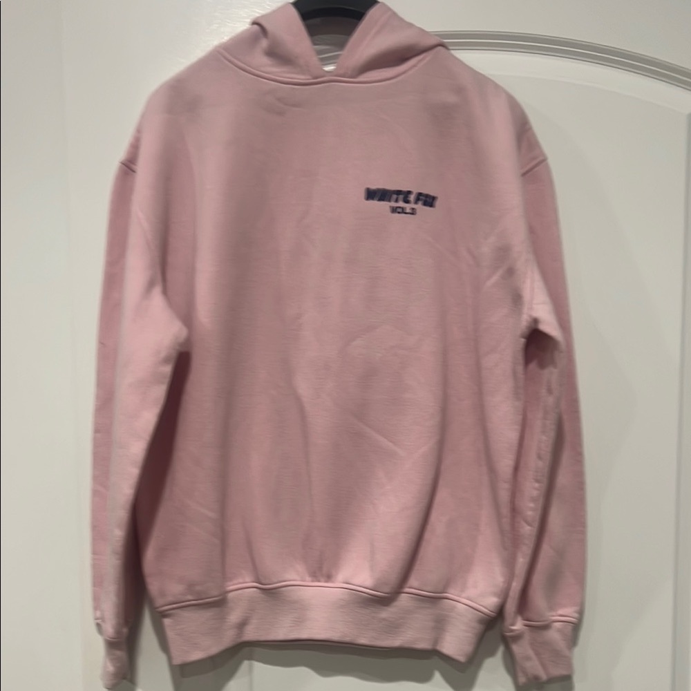 Large White Fox Boutique Pink Hoodie Sweatshirt.